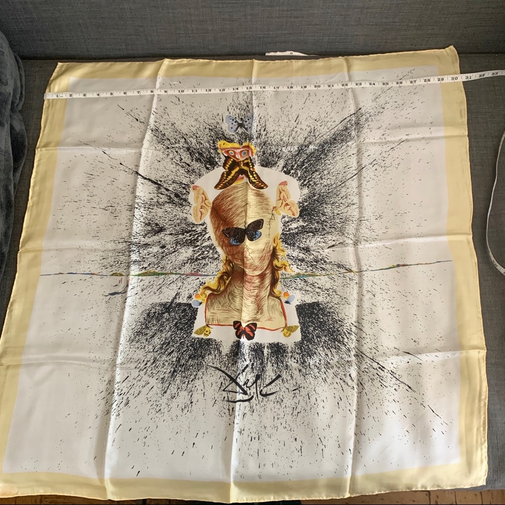 Salvatore Dali Vintage Silk Scarf 1950s Surrealist